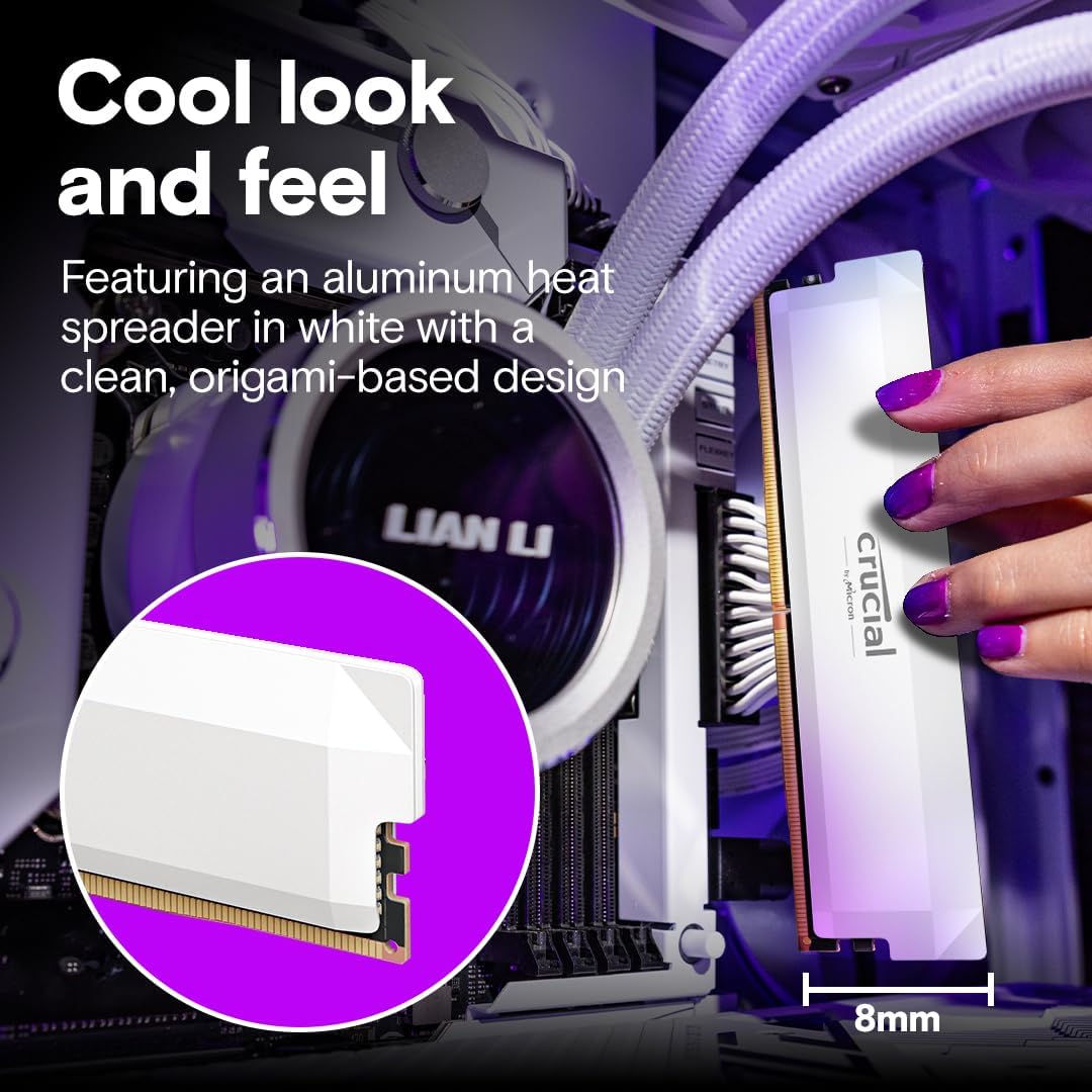 Crucial Ram Desktop Pro Series 32GB (2x16GB) 6000MHZ DDR5 CL36 White Crucial Ram Desktop Pro Series 32GB (2x16GB) 6000MHZ DDR5 CL36 White
